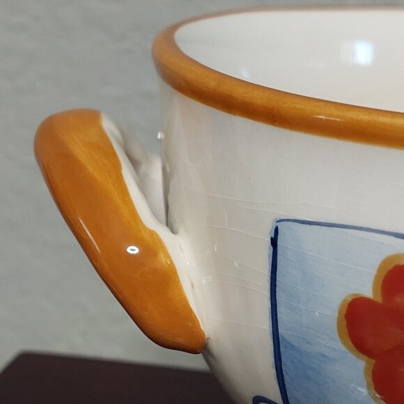 California Pantry 2006 Set of 2 Footed, Double Handled Rooster Soup Bowls - Picture 9 of 13